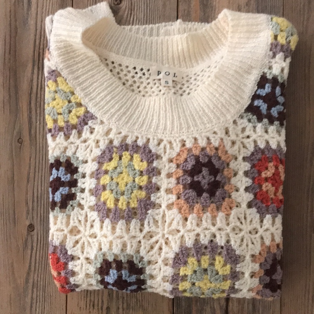 Macramé Knit Sweater by Pol
